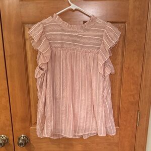 Easel Pink Ruffle Blouse